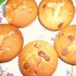 American Muffins with Candies and Chocolate Chips Dessert