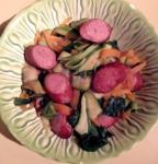 Turkish Vegetable Ribbons With Turkey Sausage Appetizer
