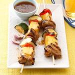 American Teriyaki Glazed Pork and Vegetable Kabobs Appetizer