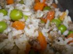 American Beef Rice Peas and Carrots One Dish Meal Dinner