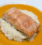 British Baked Salmon With Coconuttomato Sauce and Creamy Jasmine Rice Recipe Appetizer