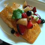 American Curried Salmon with Summer Fruit Chutney Recipe Appetizer