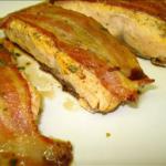 British Seared Salmon with Bacon and Balsamic Honey and Rosmary BBQ Grill