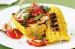 American Barbecued Corn With Tomato And Almond Salad Recipe Dinner