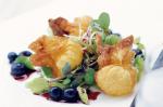 American Goats Cheese Wonton Salad With Blueberry Dressing Recipe Appetizer