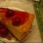 American Labor Day Cheesecake with Cherry Pie Topping Dessert