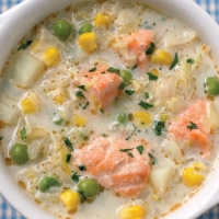 Canadian Salmon Chowder with Whiskey Soup