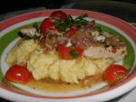 American Fresh Tomato and Basil Chicken over Super Creamy Polenta Dinner
