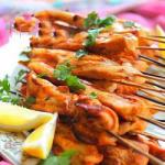 Indonesian Chicken Skewers with Peanut Sauce satay Appetizer