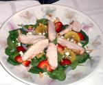 American Strawberry and Kiwi Spinach Salad With Grilled Chicken Breast Dinner