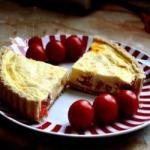 American Cake of Ham Tomato and Cheese in the Microwave Appetizer
