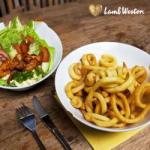 Twister Fries with Scampi and Chestnut Mushrooms recipe