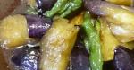 American Eggplant and Shishito Peppers Deepfried and Simmered 1 Appetizer