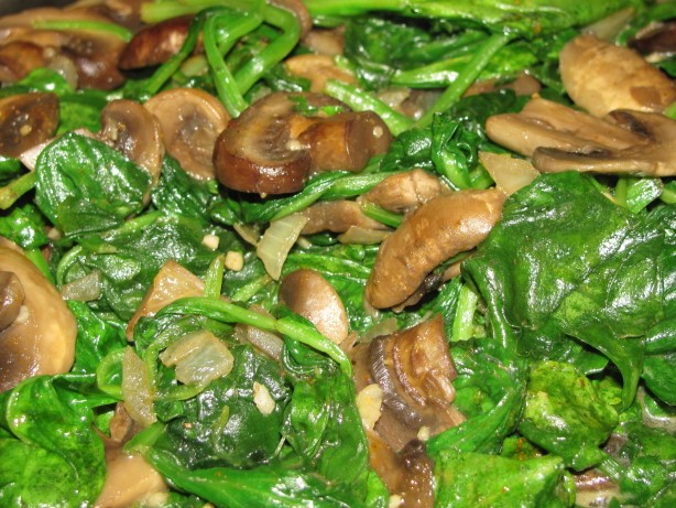American Sauteed Spinach and Mushrooms 1 Appetizer