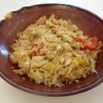 American Chicken Rice with Pineapple and White Cabbage Dinner