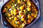 American Pumpkin Curry With Chickpeas Silverbeet And Almonds Recipe Dessert