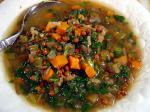 American Mediterranean Lentil Soup with Spinach Dinner
