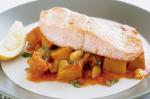 American Salmon With Spiced Pumpkin And Tomatoes Recipe Appetizer