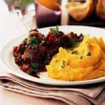 American Sausages with Lentils and Golden Puree Appetizer