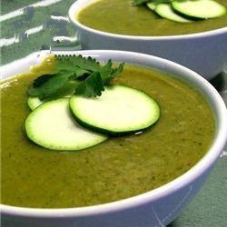 American Courgette Soup with Basil Appetizer