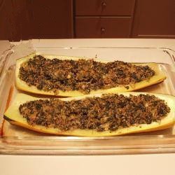 American Zucchini Stuffed with Spinach and Bulgur Appetizer