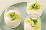American Tofu Whip With Kiwifruit and Melon Liqueur Syrup Recipe Dessert