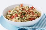 American Spaghetti With Prawns Fresh Tomato Garlic And Parsley Recipe Appetizer