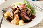 American Fillet Of Venison With Red Wine And Wild Mushrooms Recipe Appetizer