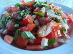 American Grilled Red Pepper Sweet Onion and Tomato Salad Appetizer