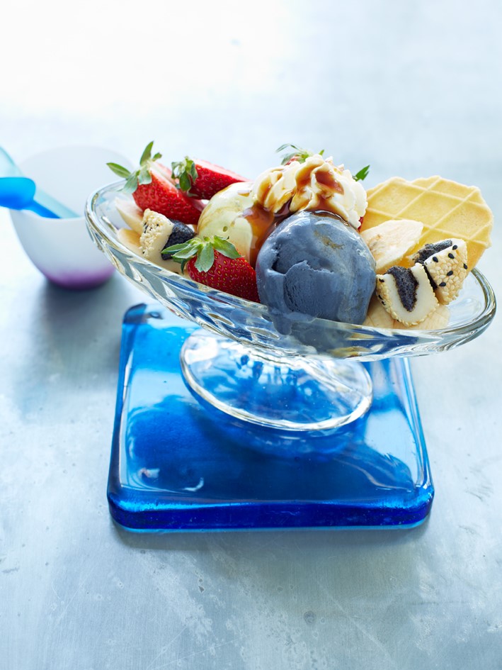 Japanese Black Sesame and Green Tea Icecream Sundae Appetizer