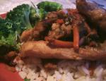 American Orange Pork Stir Fry With Broccoli in Lime Butter Dinner