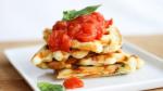 American Loaded Bacon Cheddar and Basil Waffles with Tomato Jam Dessert