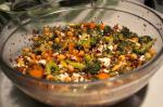 Curry Couscous and Broccoli Feta Salad With Garbanzo Beans recipe