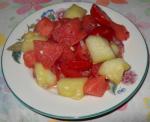 American Watermelon Cherry Tomato Red Onion and Cucumber Salad Appetizer