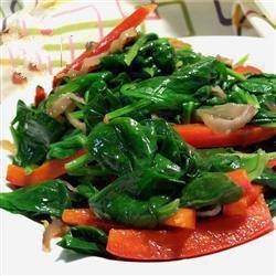 American Spinach with Green Peppers Saute Appetizer