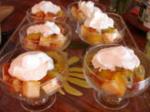 American Pound Cake With Tropical Fruit and Rumapricot Sauce Dessert