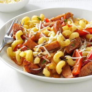 American Sausage Skillet with Pasta and Herbs Dinner