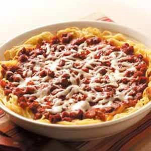 American Sausage Spaghetti Pie Appetizer