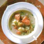 British Salmon Soup with Potatoes Appetizer