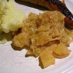 American Nurnberger Rust Roasting Sausages with Pineapple Sauerkraut Appetizer