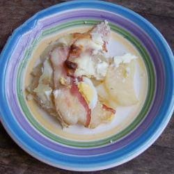 Canadian Oven Dish with Potato Egg and Bacon Appetizer