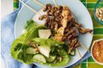 American Beef Skewers With Satay Sauce and Cucumber Salad Recipe Appetizer