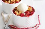British Gingernut Rhubarb And Apple Crumbles Recipe Dessert