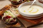 British White Gazpacho With Bocadillos Recipe Appetizer