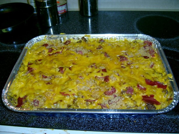 American Bacon Double Cheeseburger Casserole Dinner