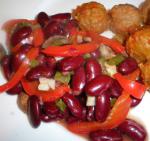American Bell Pepper Kidney Beans and Mushrooms Dinner