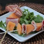 Canadian Brochettes of Melon with Ham Dinner