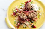 Australian Dukkahcrusted Lamb Cutlets With Strawberry Couscous Recipe Dinner