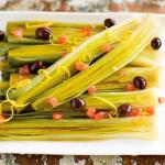 Canadian Leeks with Tomatoes Olives and Lemon Appetizer