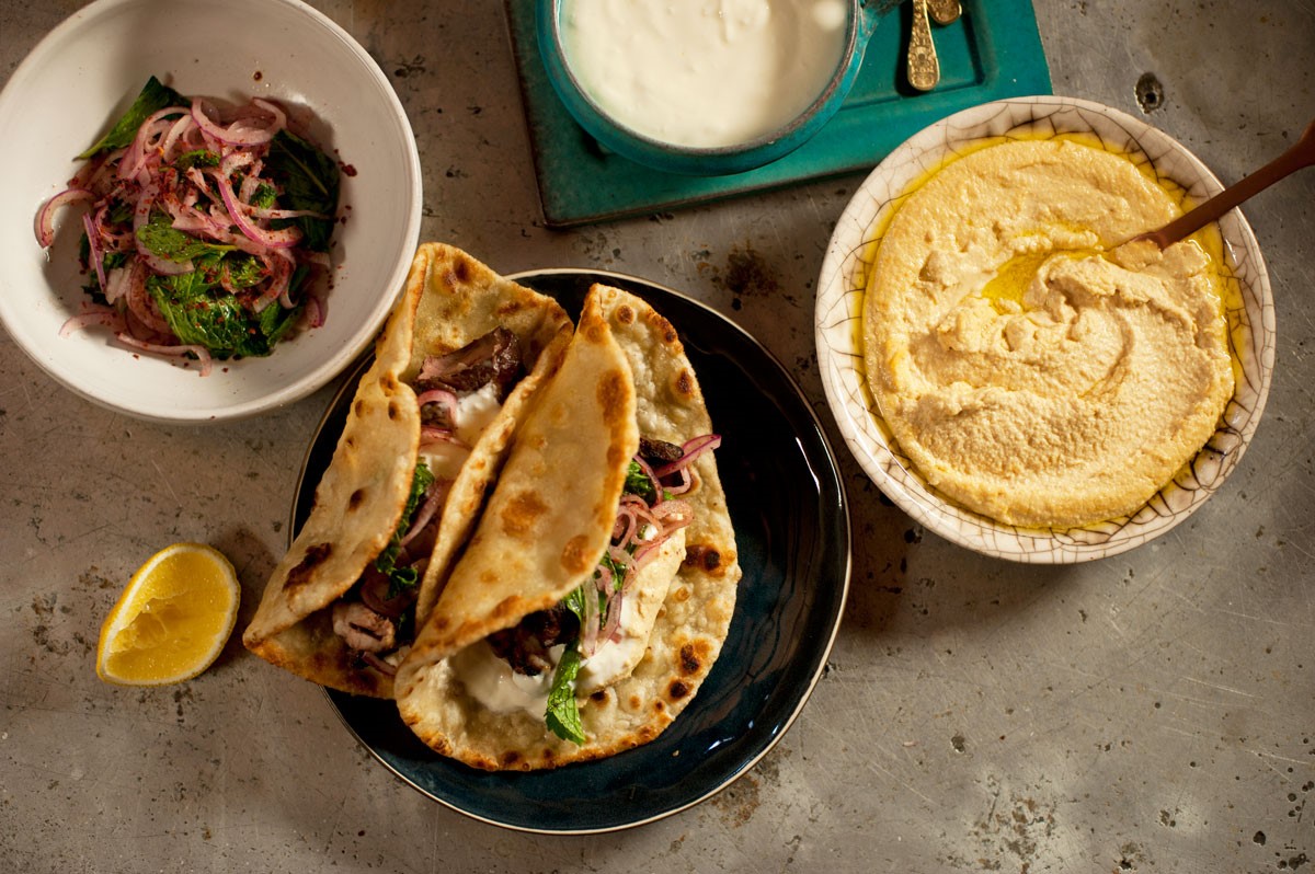 Syrian Syrianstyle Hummus Lamb Kebab Appetizer